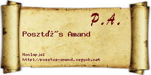 Posztós Amand névjegykártya